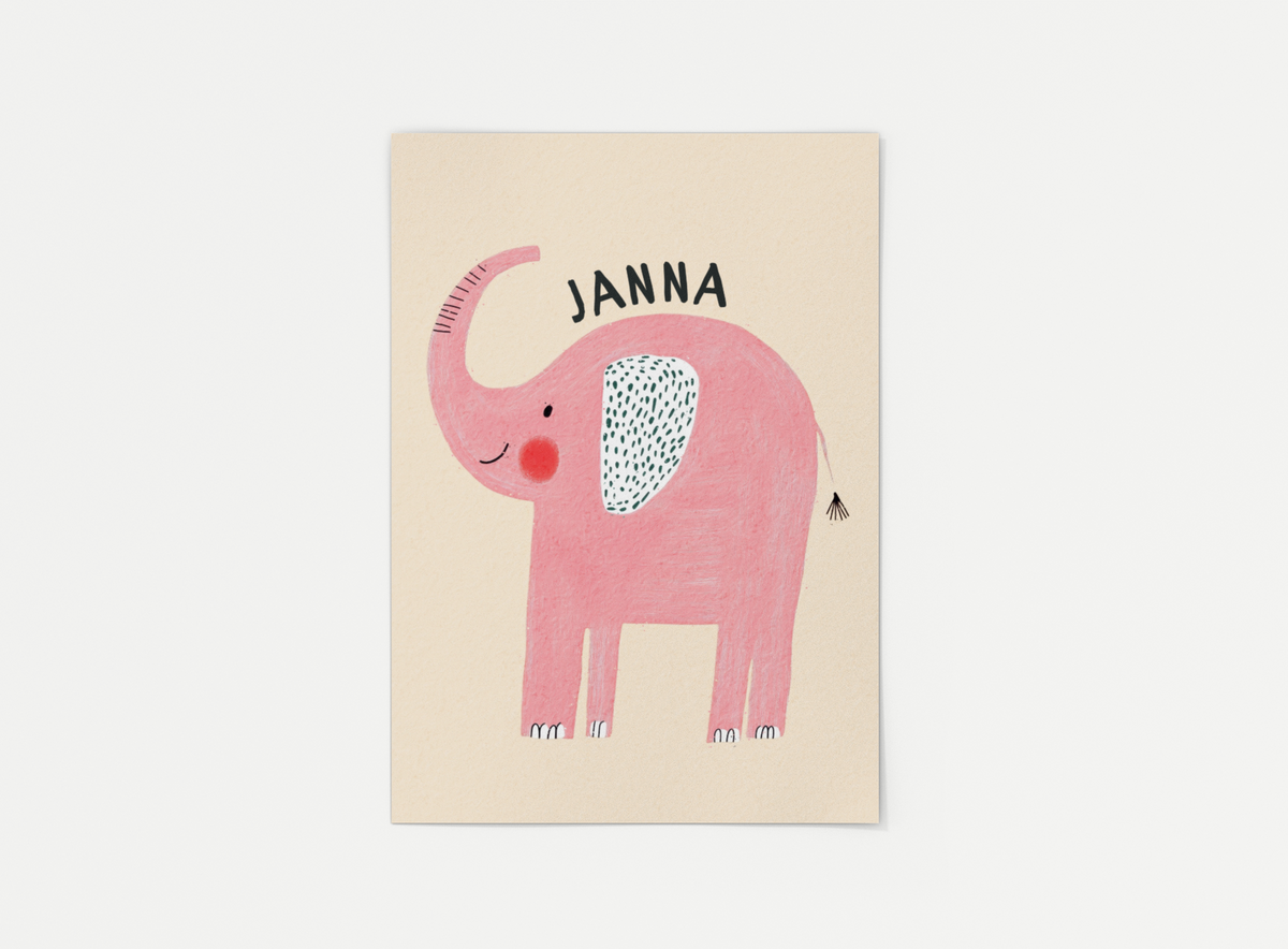 Affiche Eléphant personnalisée • Enfant
